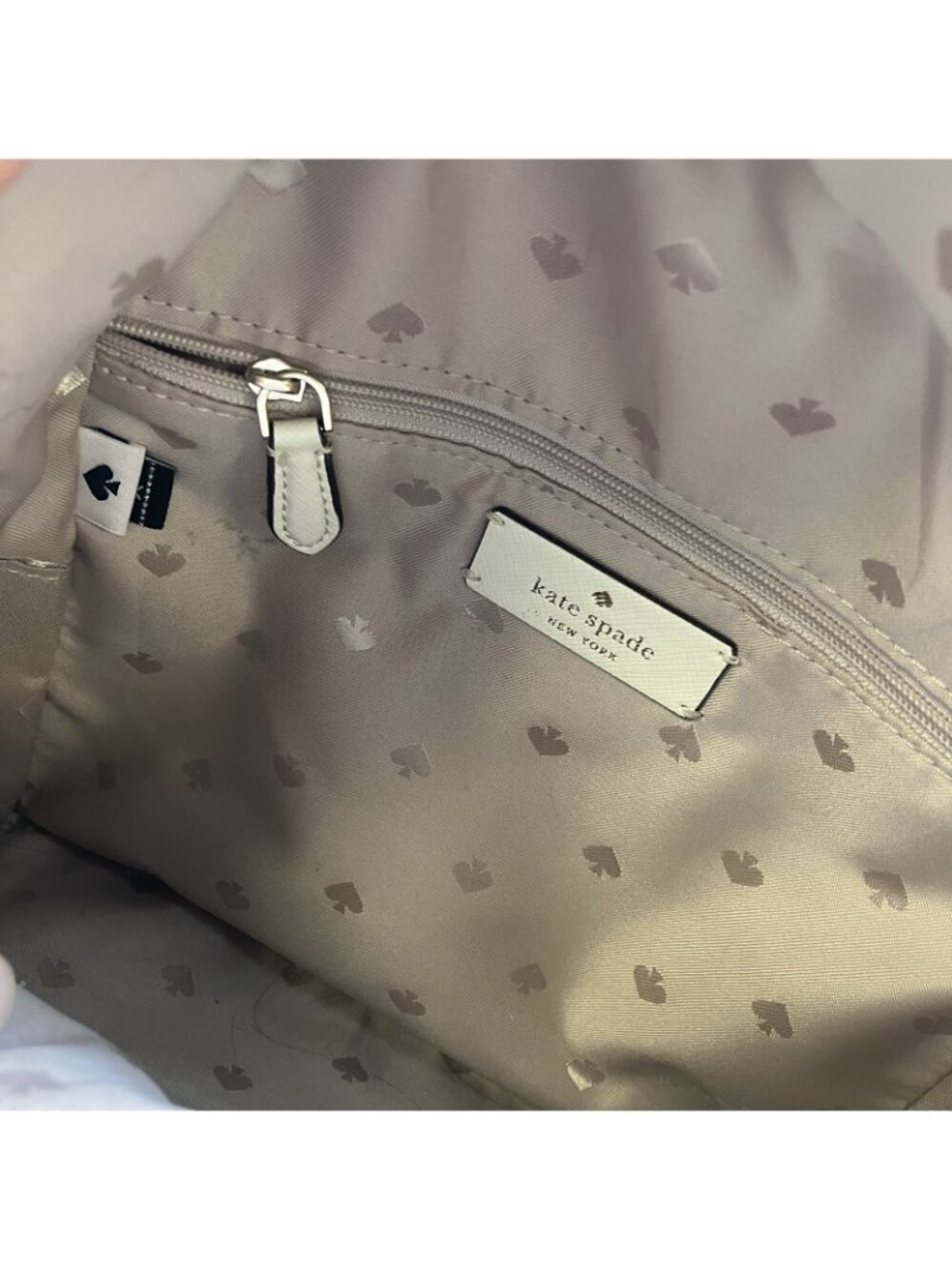Kate Spade New York Cream Leather Mini Backpack Bag Purse 9x8x4 - S1 - Picture 6 of 7